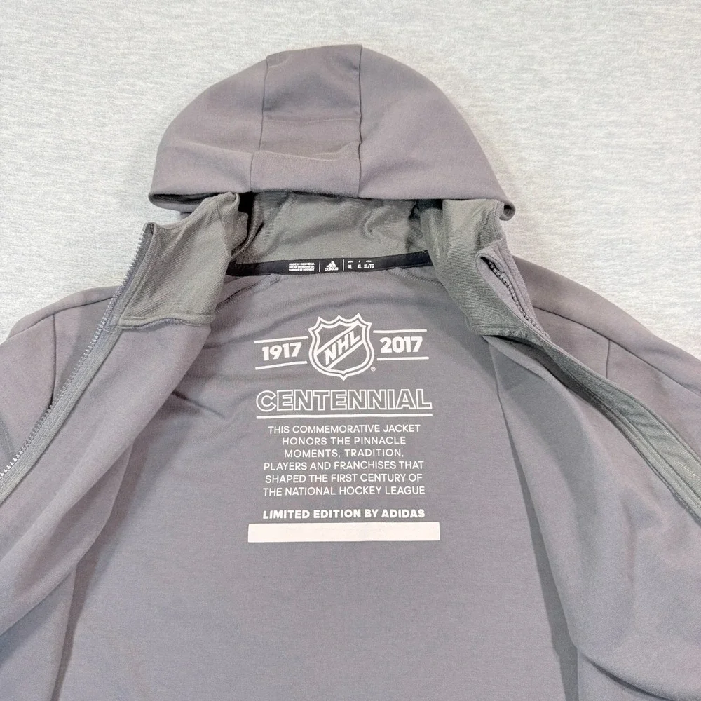 Adidas NHL Centennial Jacket Men XL Gray‎ Limited Edition 1917-2017 Hoodie